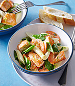 Vegetable ragout with salmon