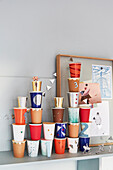 DIY advent calendar made out of decorated paper cups