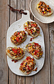 Spicy canapes with mushrooms