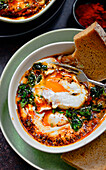 Shakshouka with spinach