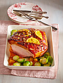 Glazed Gammon with Brussels Sprouts