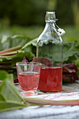 Homemade rhubarb juice