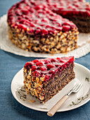 Poppyseed cake with raspberry jelly