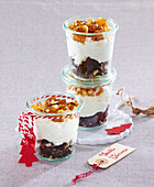 A cake dessert in a glass to give as a gift