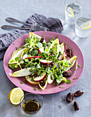 Chicory salad with apples and dates