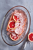 Salmon in Campari grapefruit marinade