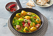 Pea pods and potato curry