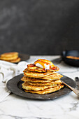 Pancake stack with maple syrup