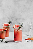 Grapefruit lemonade with rosemary