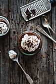 Vegan chocolate pudding with coconut cream