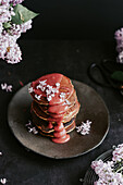 Pancakes with strawberry mousse