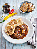 Beef goulash with plum butter