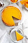 Pumpkin cheesecake with chocolate base