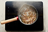 Quinoa being cooked
