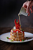 A vol-au-vent with lobster