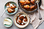 Golden syrup and cardamom dumplings