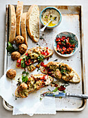 Caraway bread with cashew falafels and sesame mayo