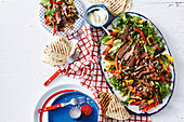 Charred Mexican beef salad with fresh tomato and lime salsa