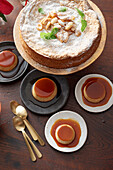 Spanish almond cake and Spanish caramel flan