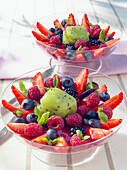 Kiwi and berry fruit salad
