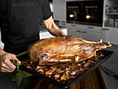 Roasted goose