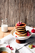 Pancakes with redcurrants