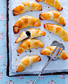 Croissants with a chocolate filling