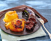 Boudin Noir with baked apples