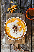 Pumpkin tart with hazelnuts