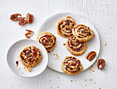 Chocolate-nut rolls with dried cranberries