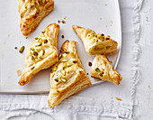Marzipan turnovers with pistachios