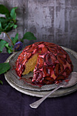 Baked plum pudding
