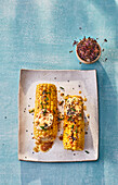 Grilled corn on the cob with miso butter
