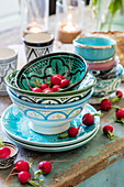 Moroccan crockery with radishes