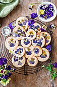 Cookies with Viola flowers