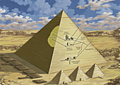 Great Pyramid of Giza, Cutaway View, Illustration