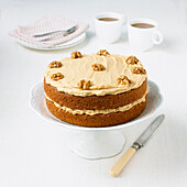 Coffee and walnut sponge cake