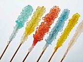 Sugar crystal lollipops