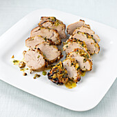 Marinated pork tenderloin in soy and rice vinegar