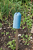 Flexible tubing on wood stake on allotment