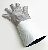 White and silver glove