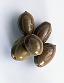 Five Greek green olives