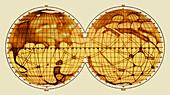 Schiaparelli map, Canali of Mars, 1898