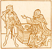 Banker, 15th century illustration