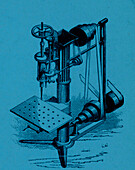 Drill press, 19th century illustration