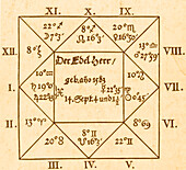Von Wallenstein horoscope by Kepler, 1608