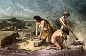 Prehistoric man, Stone Age hand-grinding