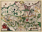 Map of Marquisate of Brandenburg, Germany, 17th century