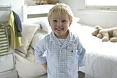 Boy in bedroom