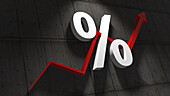 Increasing interest rate, illustration